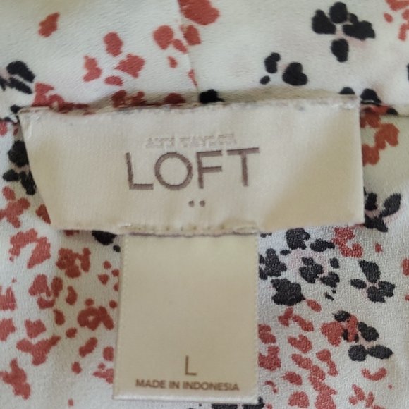 Loft Factory Shirt Women’s Ceam Blouse Floral Print Size L - Picture 8 of 11